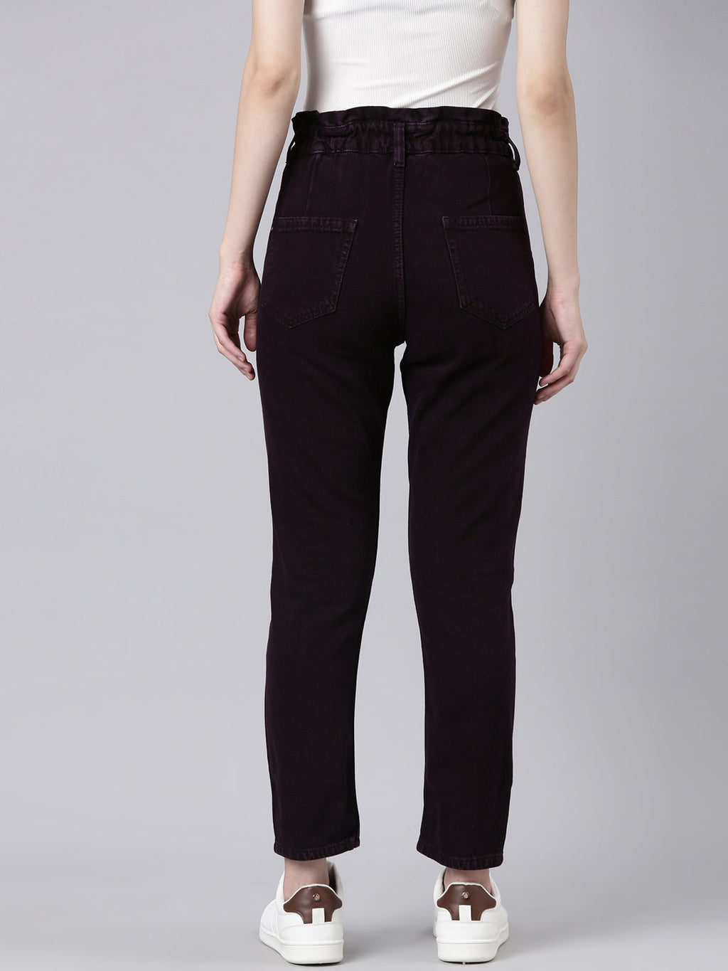 Women's Violet Clean Look Acid Wash Mom Fit Denim Jeans