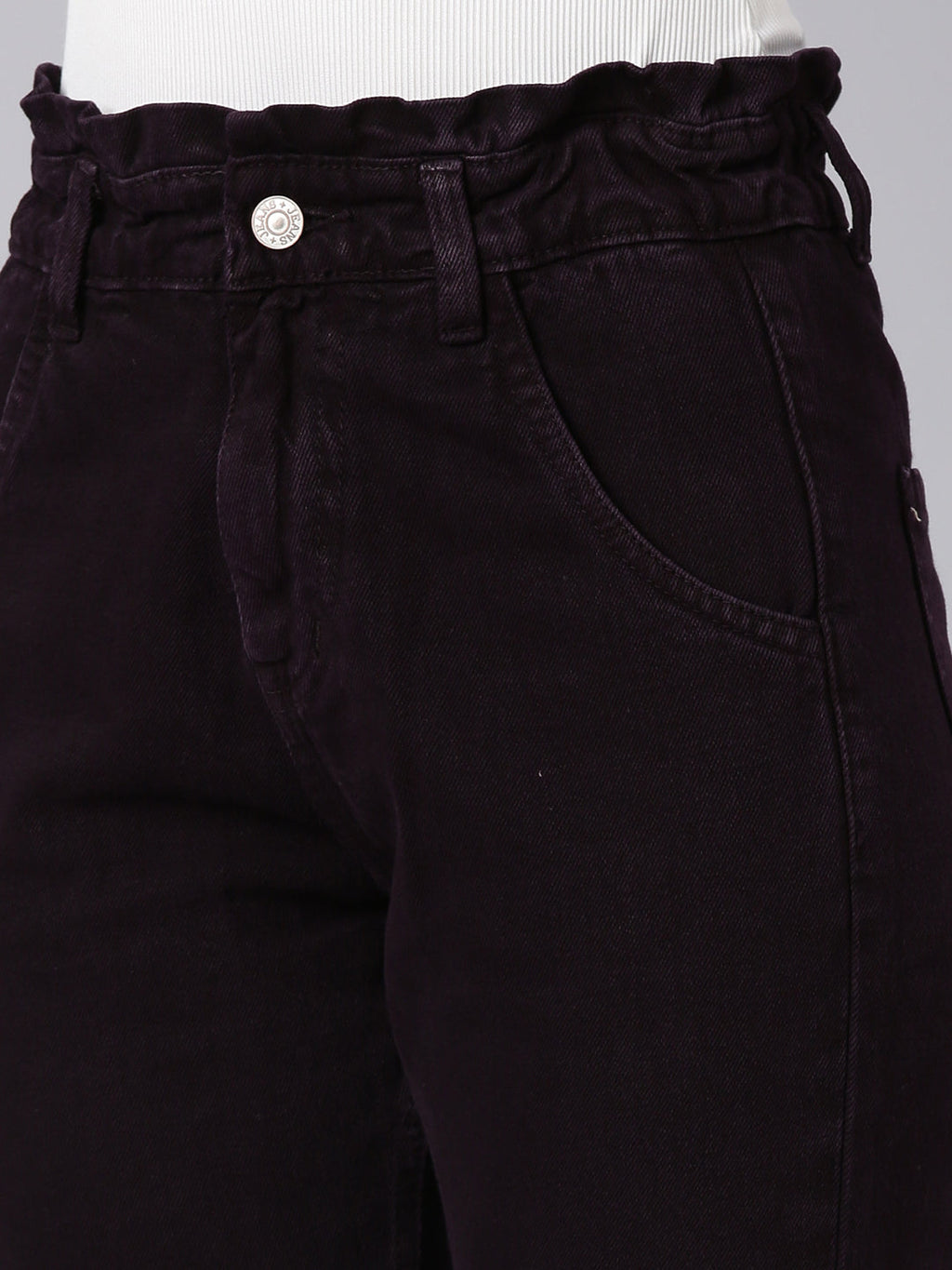 Women's Violet Clean Look Acid Wash Mom Fit Denim Jeans