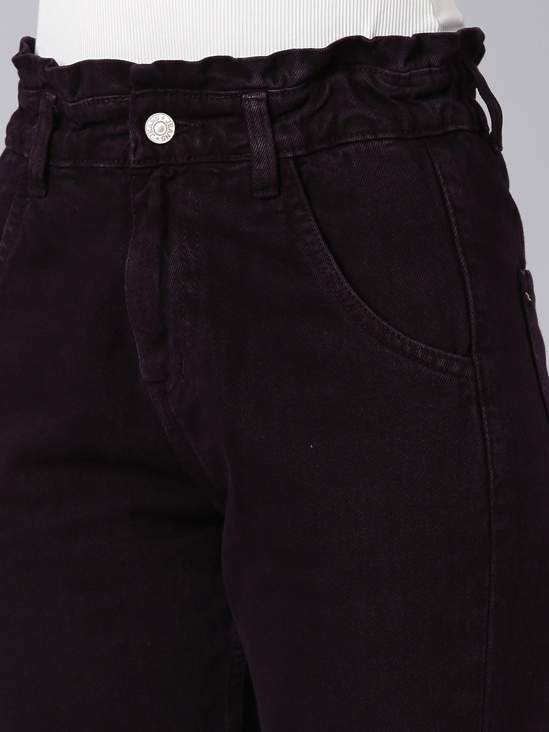 Women's Violet Clean Look Acid Wash Mom Fit Denim Jeans