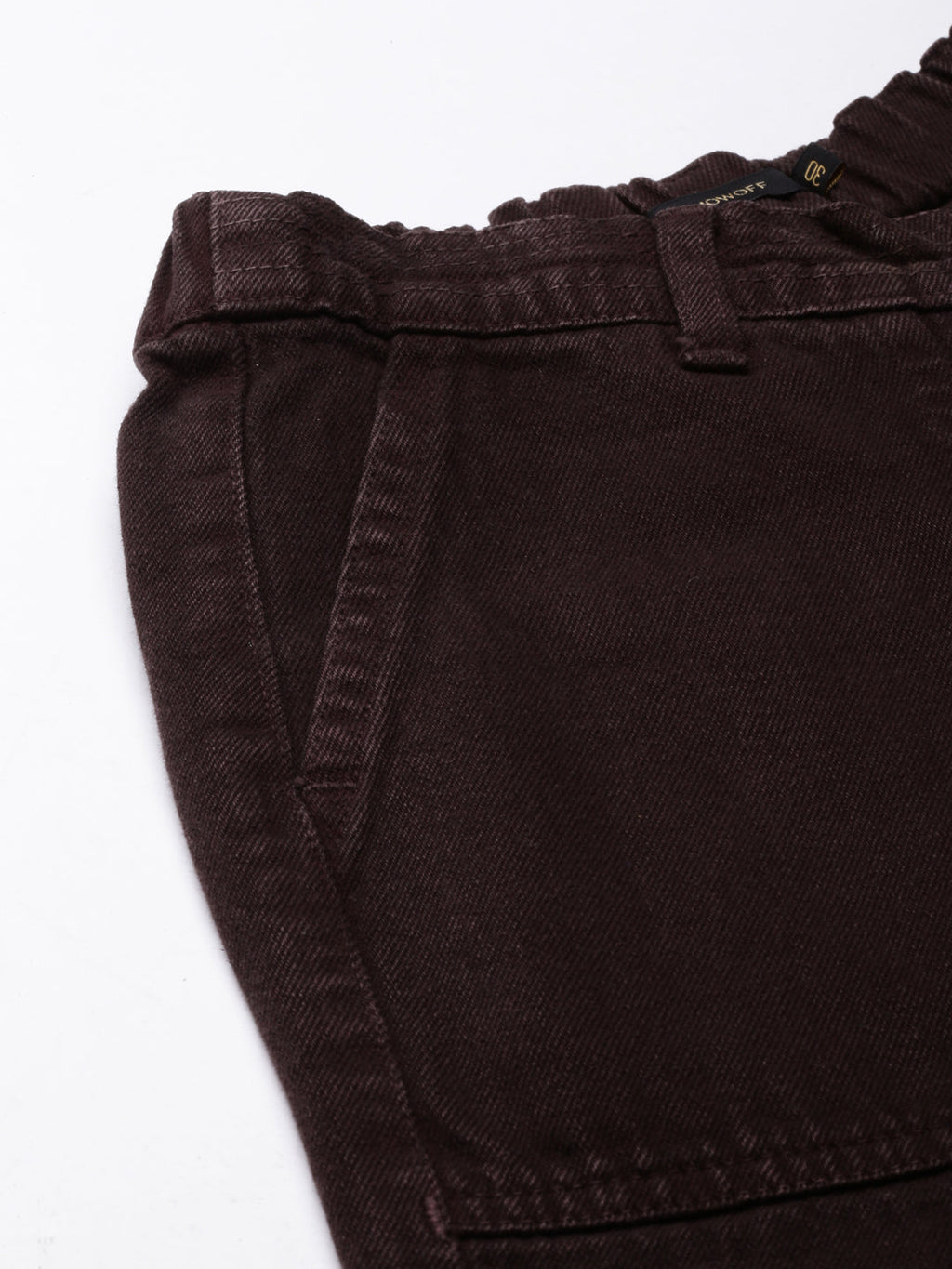 Women's Brown Wide Leg Mid-Rise Acid Wash Denim Jeans