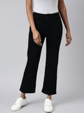Women's Black Straight Fit Stretchable Jeans