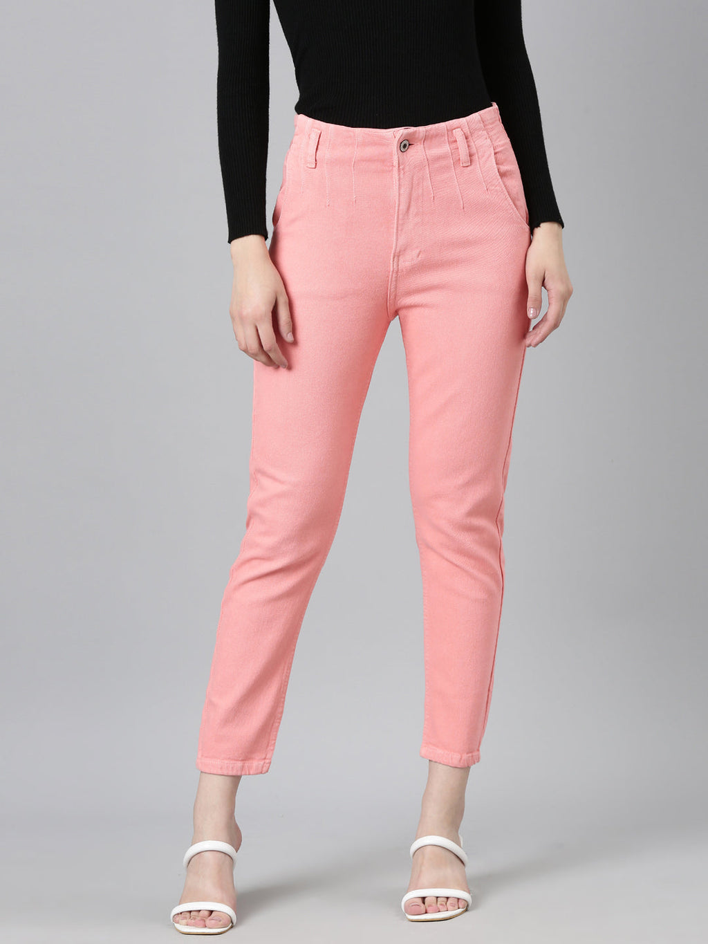 Women's Coral Mid-Rise Mom Fit Denim Jeans