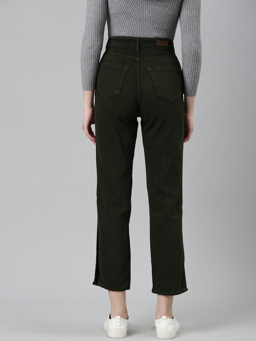 Women's Olive High-Rise Dark Shade Denim Jeans