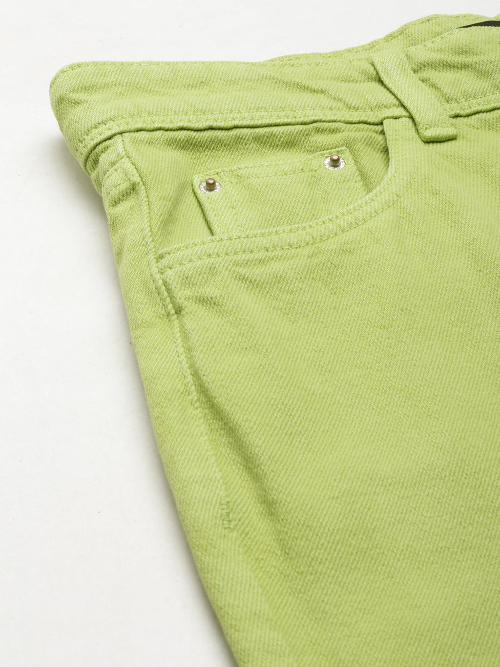 Women's Lime Green High-Rise Coloured Shade Denim Jeans