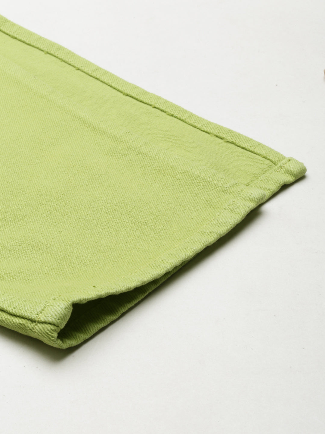 Women's Lime Green High-Rise Coloured Shade Denim Jeans