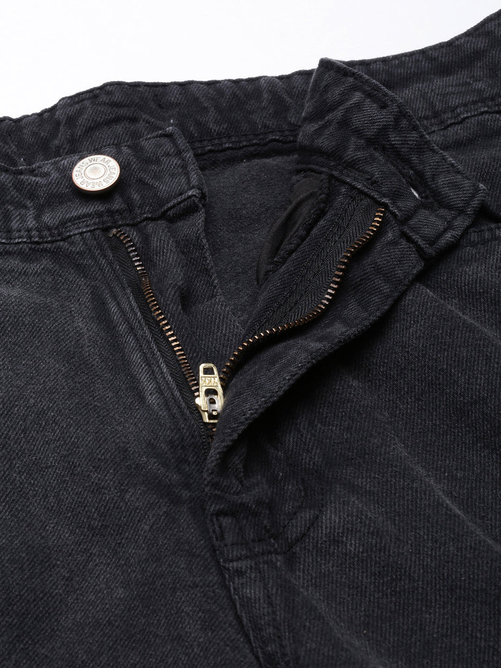 Women's Charcoal Straight Fit Denim Cargo Jeans