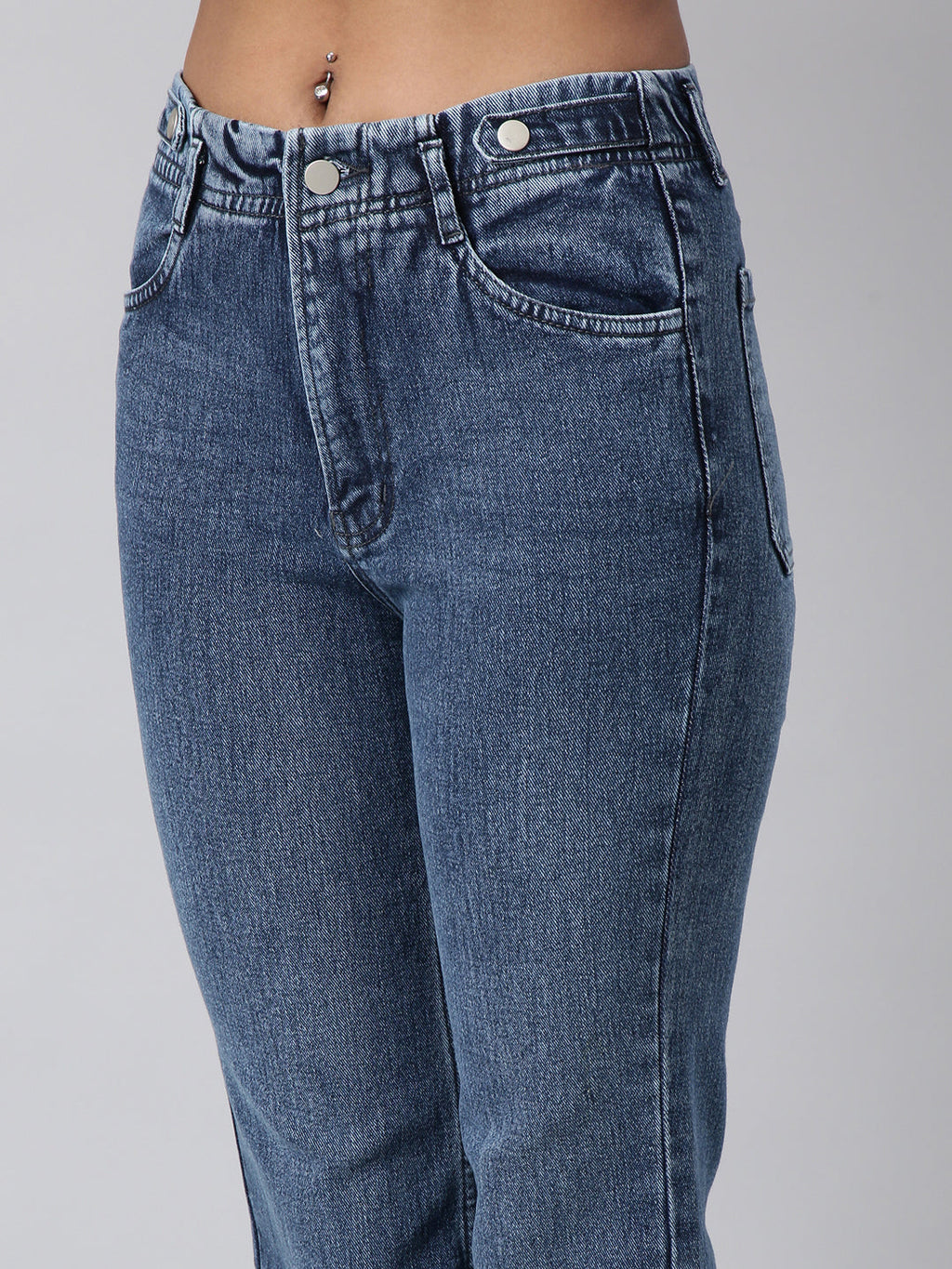 Women's Blue Straight Fit Light Fade Jeans
