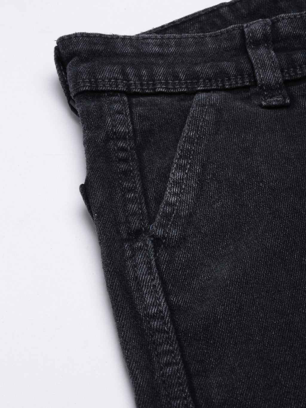 Women's Charcoal Straight Fit Light Fade Cargo Jeans