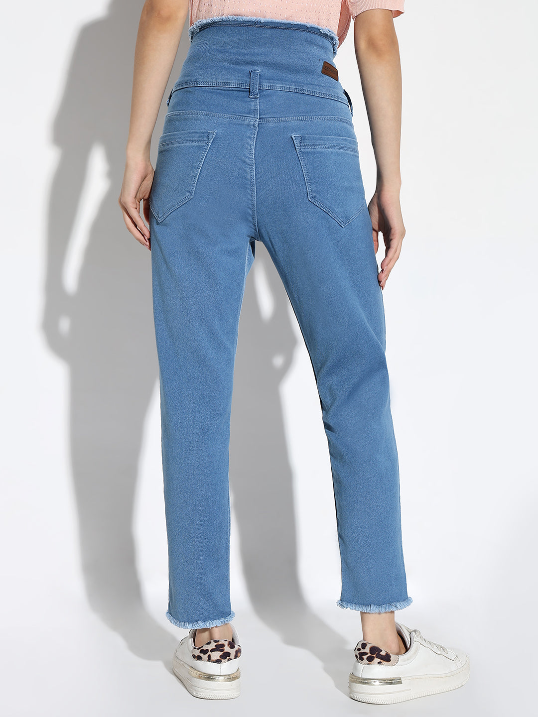 Women's Blue Comfort Slim Fit Acid Wash Stretchable Jeans