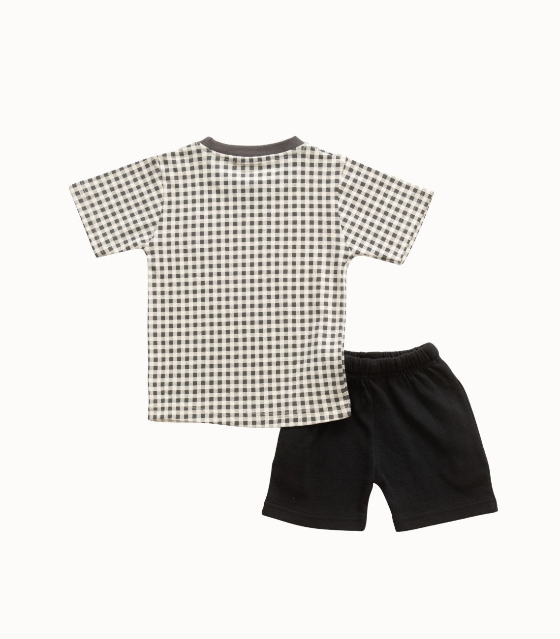 Checkered Printed Kids Tshirt With Matching Shorts