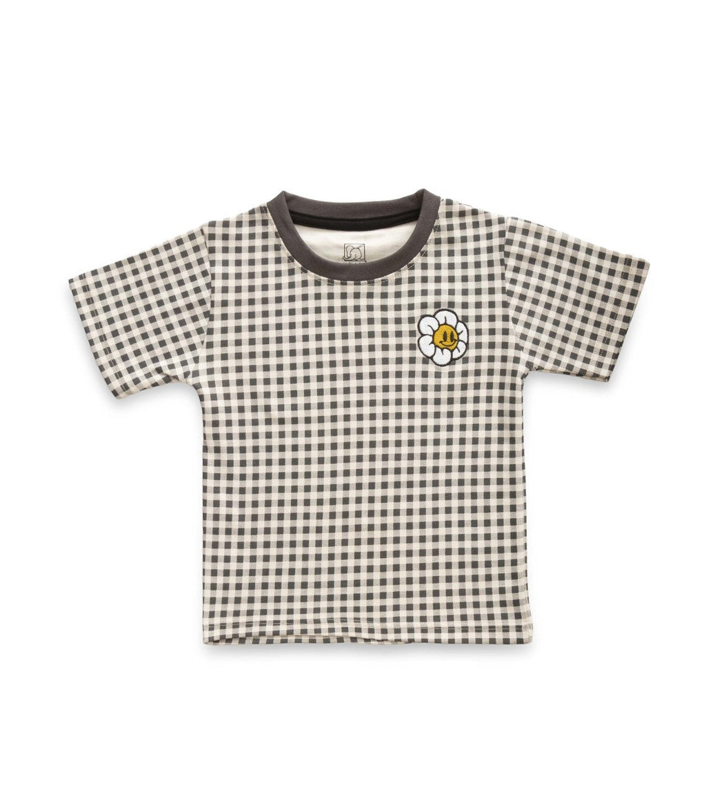Checkered Printed Kids Tshirt With Matching Shorts