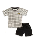 Checkered Printed Kids Tshirt With Matching Shorts