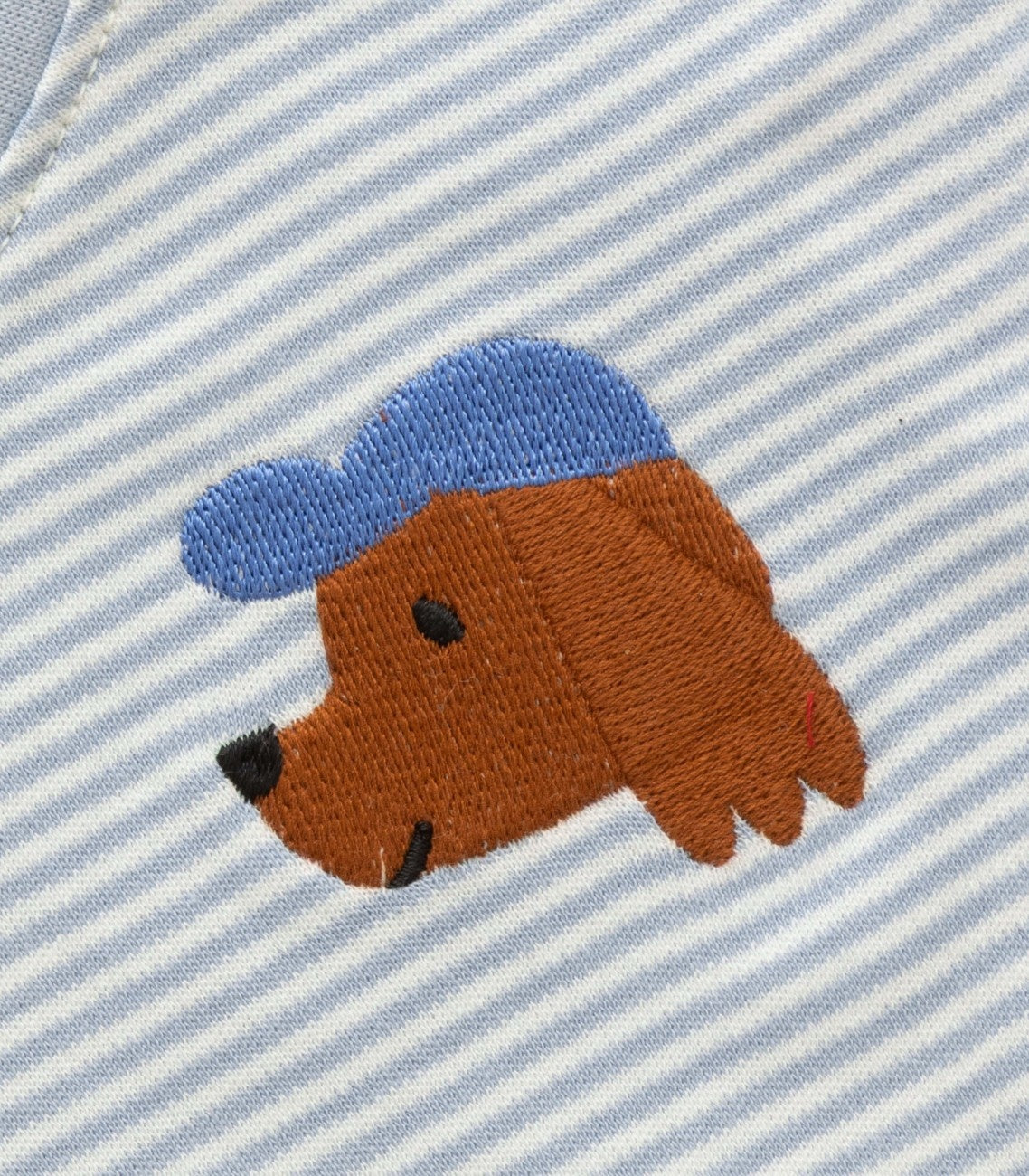 Blue Stripes & Doggy Embroidered Kids Tshirt With Shorts