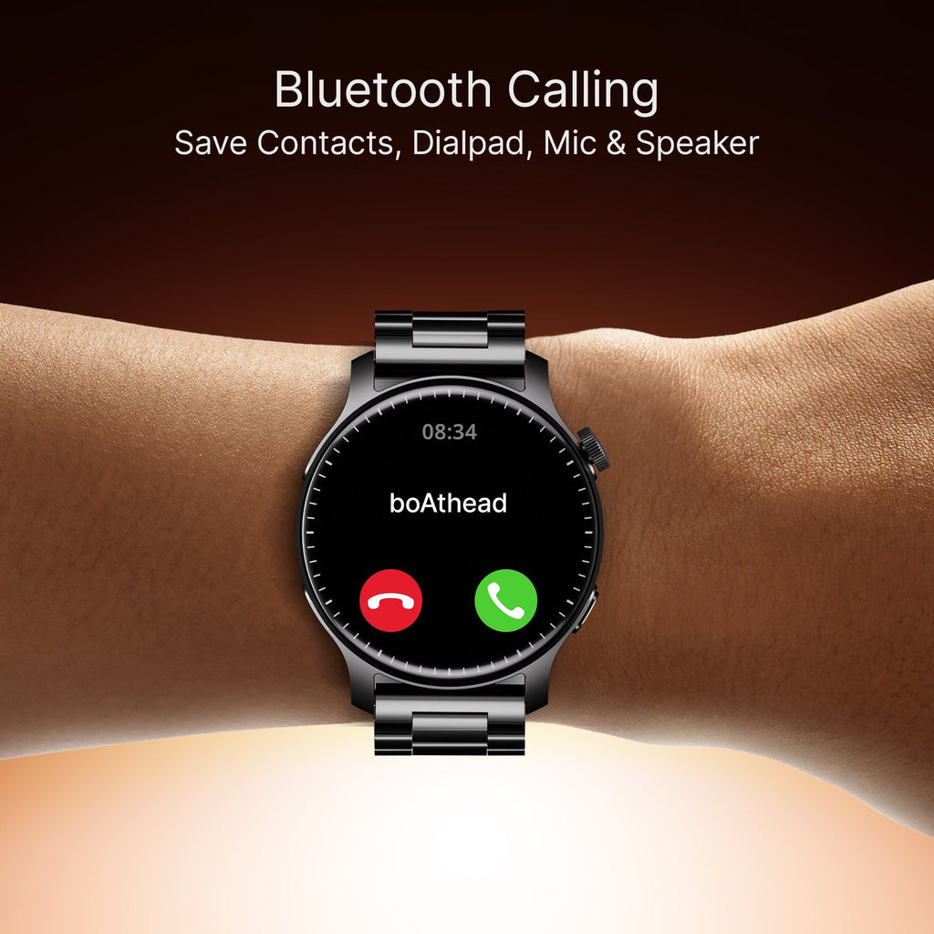 boAt Ultima Prime | Smartwatch with 1.43" AMOLED Display, Cloud Watch Faces, Emergency SOS, BT Calling, Functional Crown