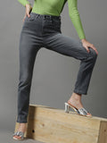Women's Grey Slim Fit Light Fade Stretchable Denim Jeans