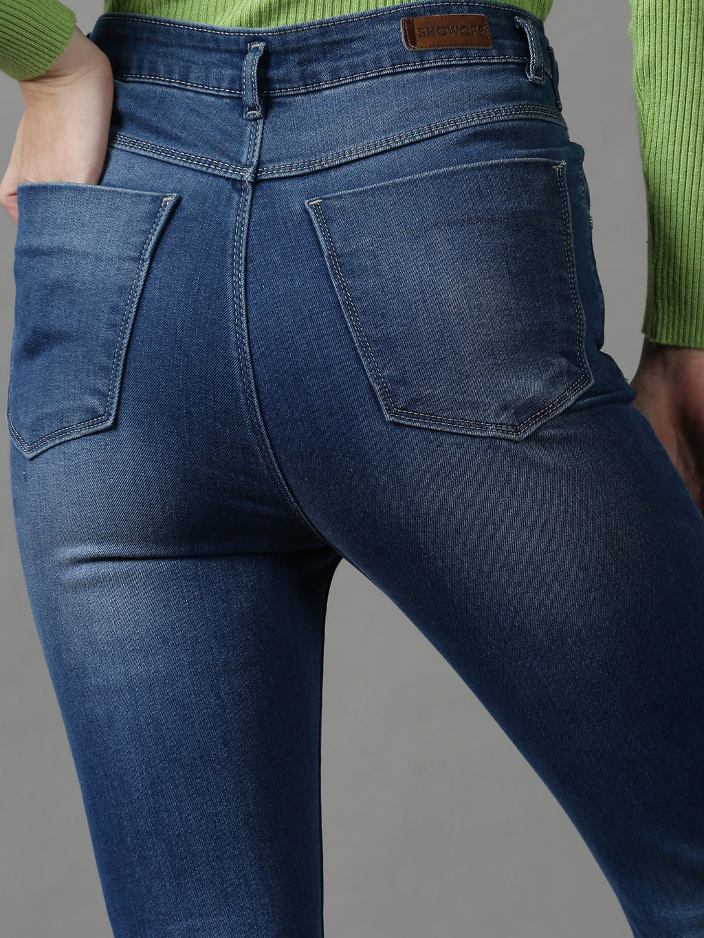 Women's Blue Slim Fit Light Fade Stretchable Denim Jeans