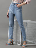 Women's Blue Skinny Fit Light Fade Stretchable Denim Jeans