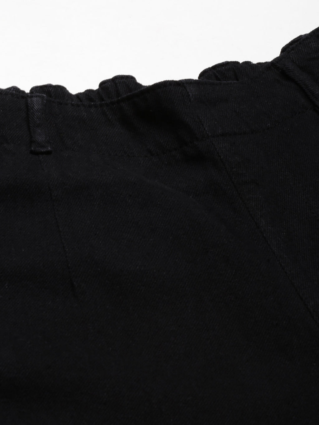 Women's Black High-Rise Cotton Wide Leg Denim Jeans