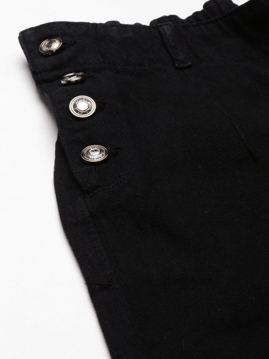 Women's Black High-Rise Cotton Wide Leg Denim Jeans