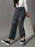 Women's Grey Clean Look Wide Leg Light Fade Stretchable Denim Jeans