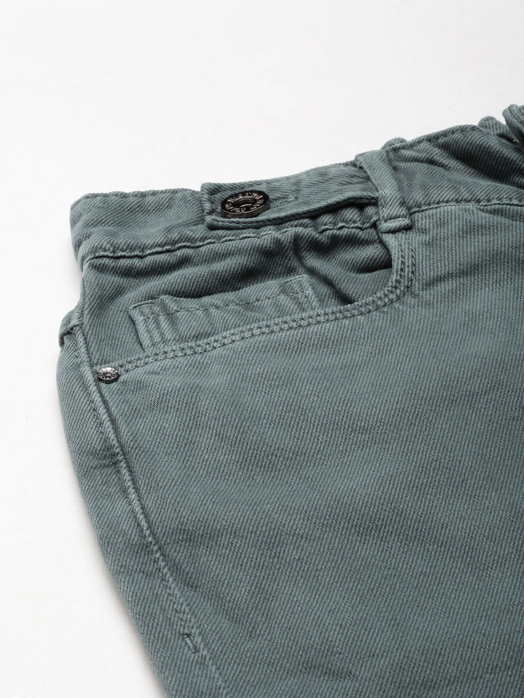 Women's Green Straight Fit Frayed Denim Jeans