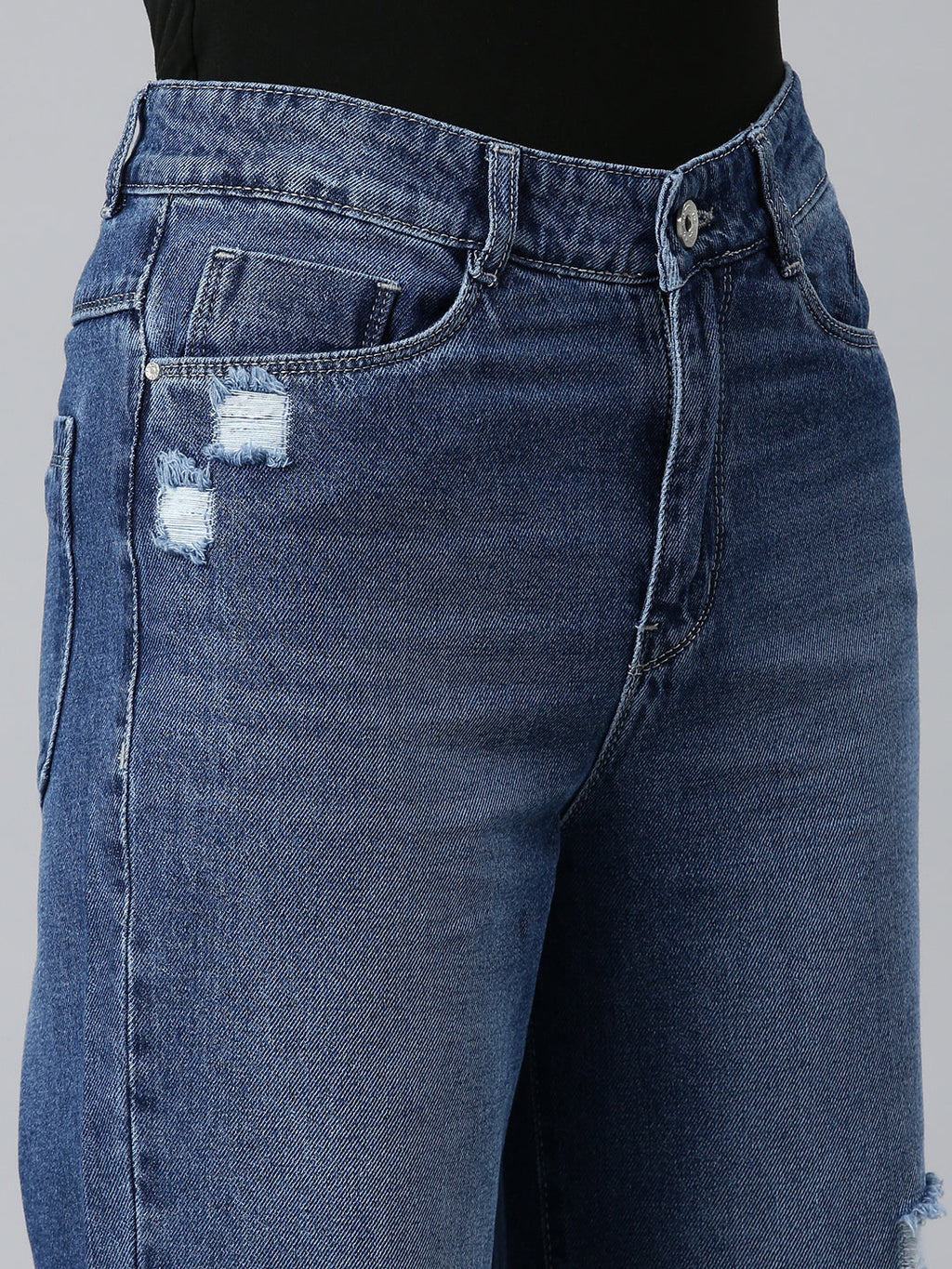 Women's Blue Jean Wide Leg High-Rise Light Fade Denim Jeans