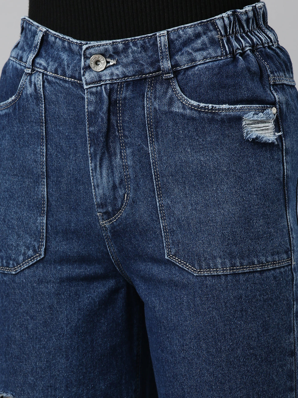 Women's Blue Jean Straight Fit Cotton Jeans
