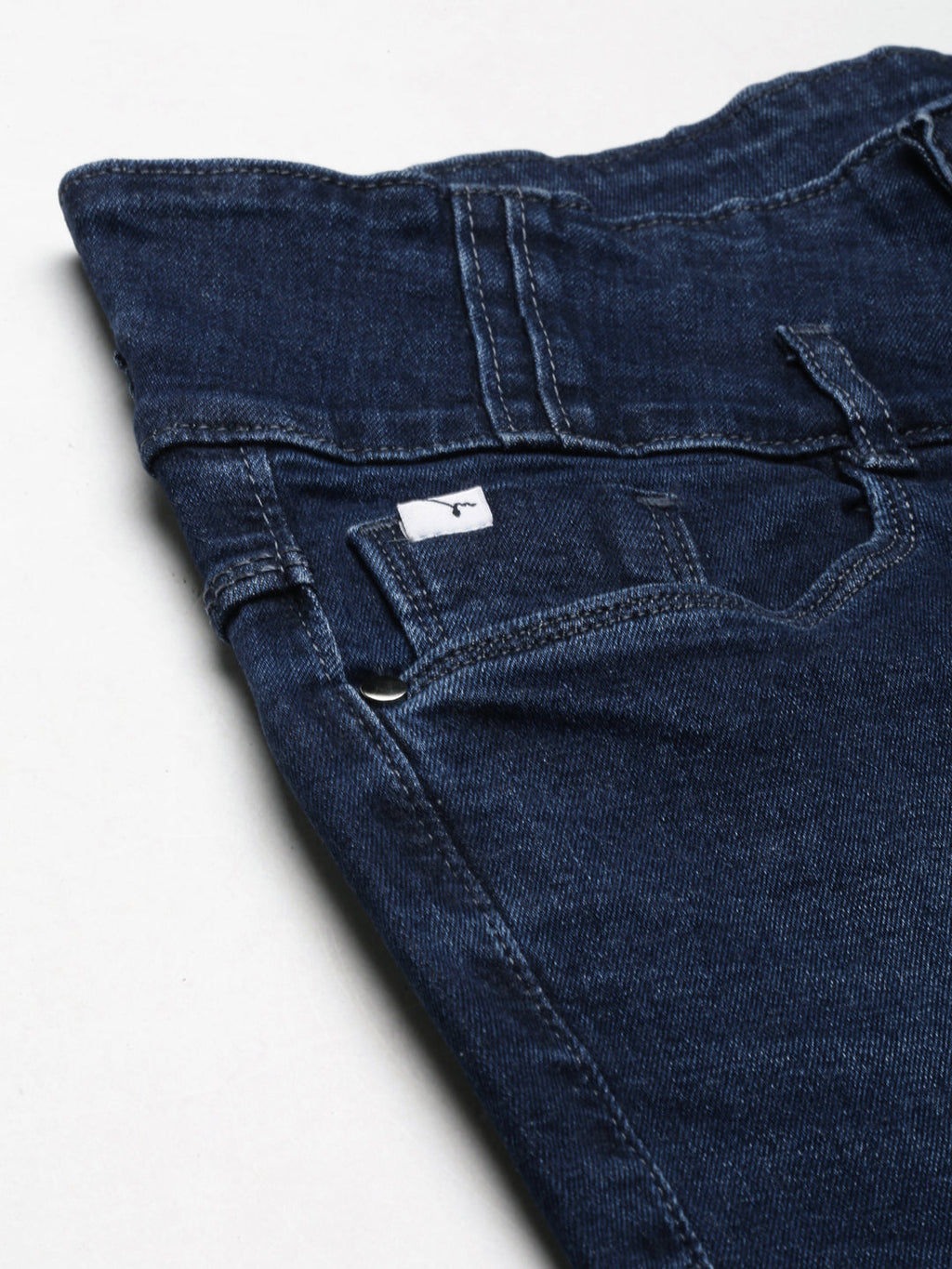 Women's Navy Blue Flared Light Fade Denim Jeans