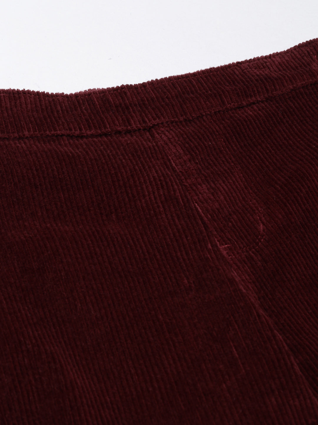 Women's Red Straight Fit High-Rise Parallel Trousers