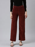 Women's Rust Solid Parallel Trouser