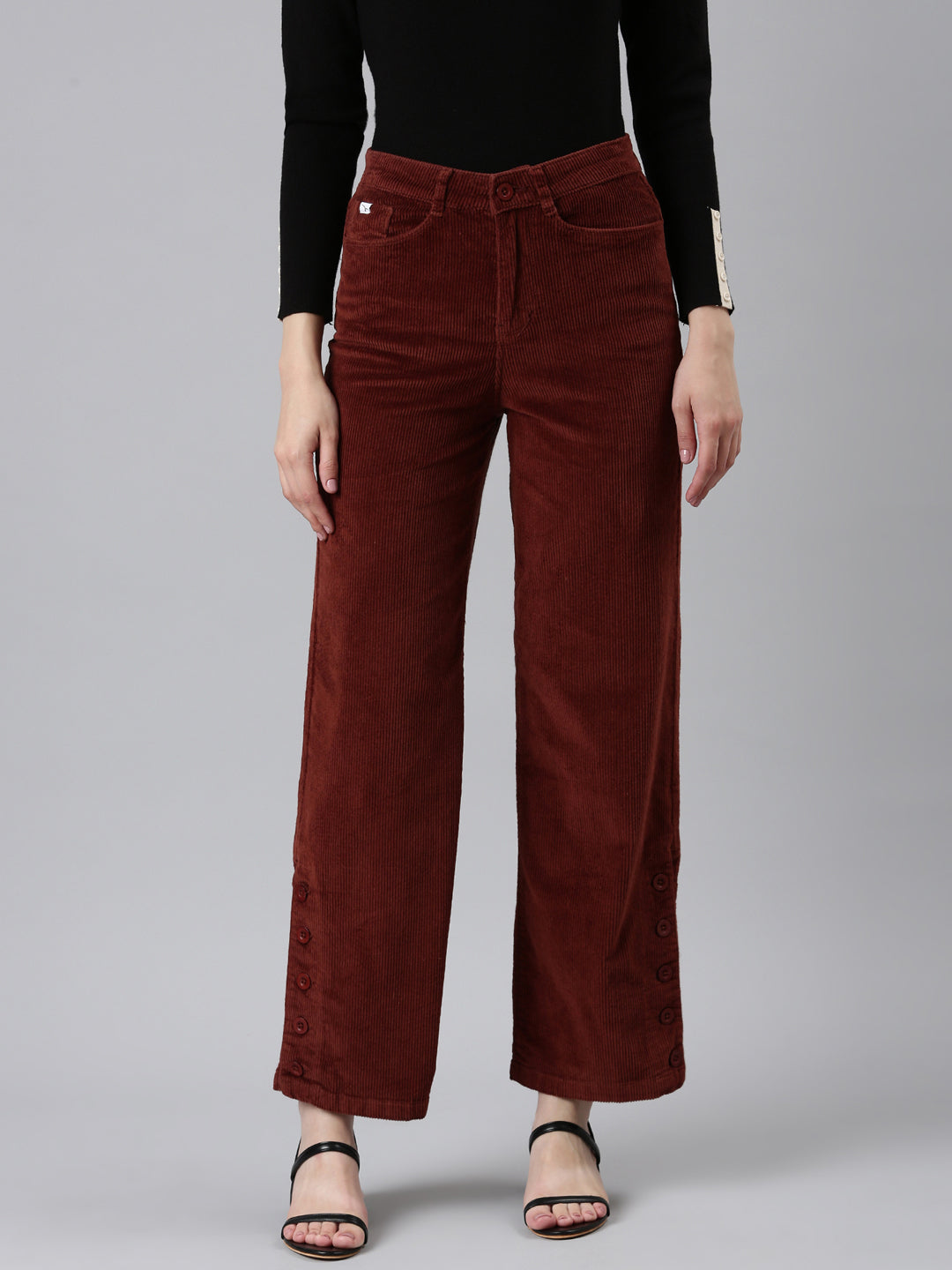 Women's Rust Solid Parallel Trouser