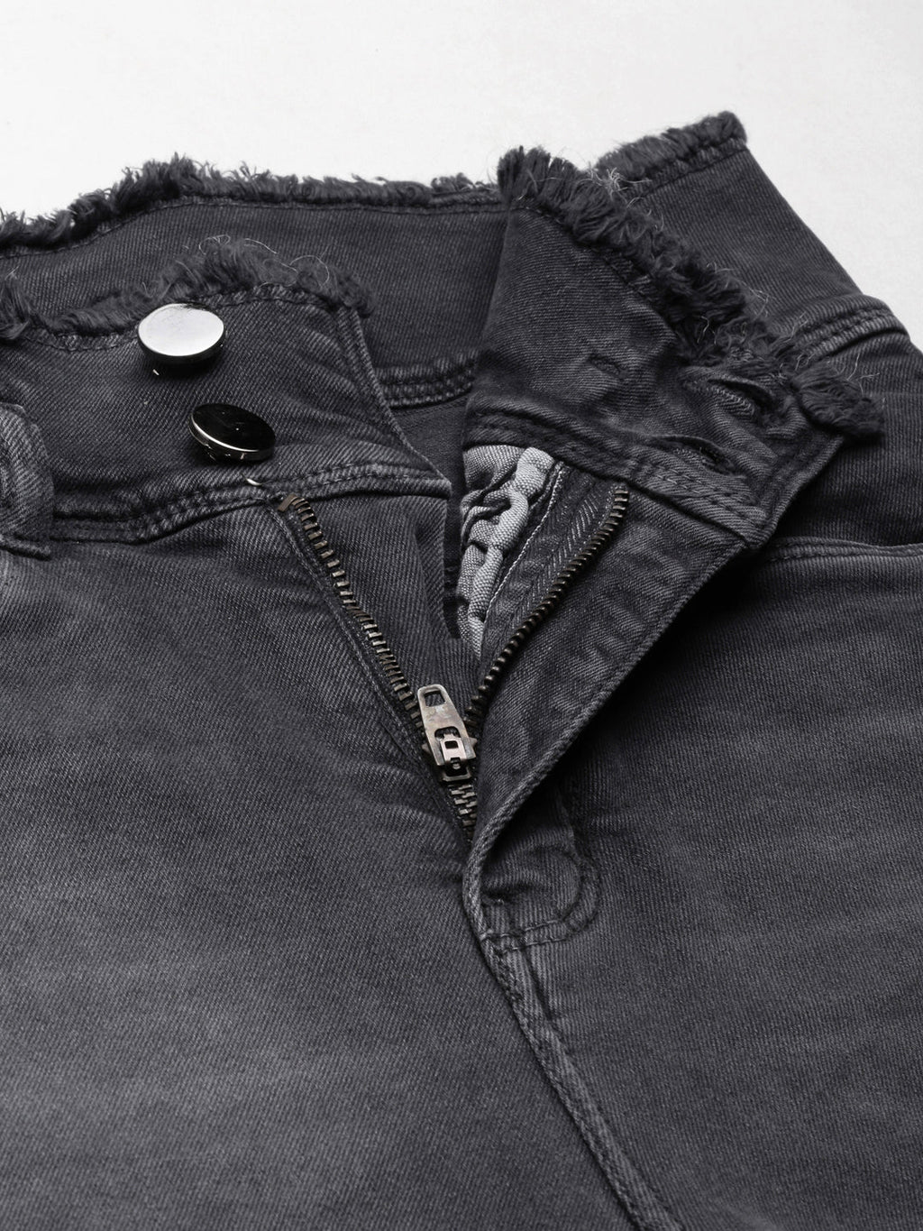 Women's Black Straight Fit Light Fade Acid Wash Denim Jeans