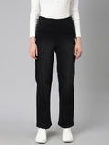 Women's Black Straight Fit Stretchable Denim Jeans
