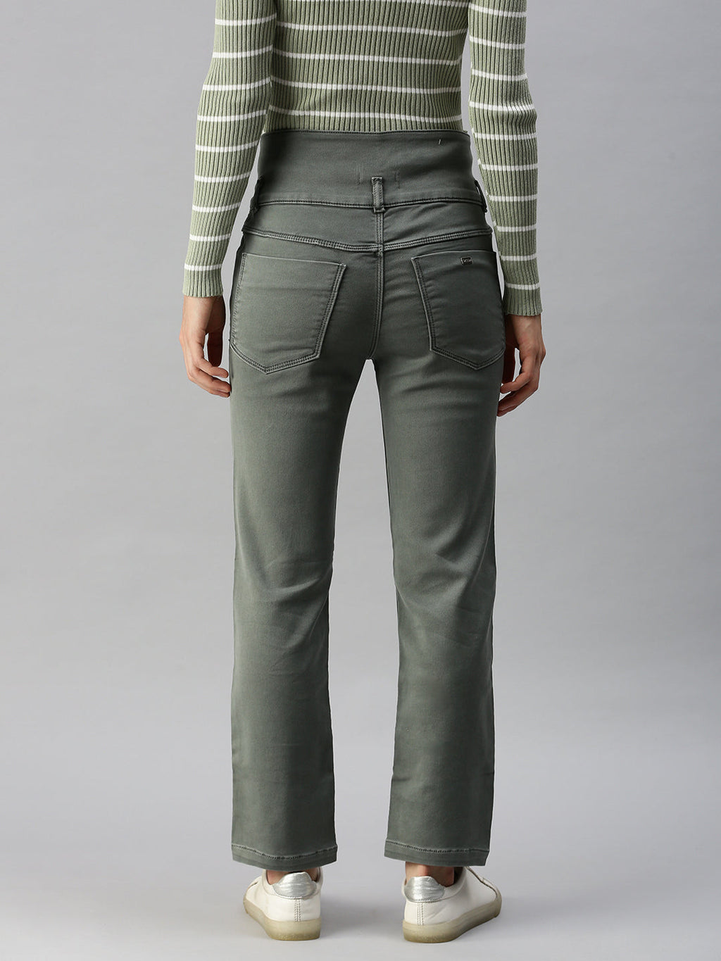 Women's Grey High-Rise Stretchable Jeans