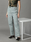 Women's Sea Green Straight Fit High-Rise Stretchable Cotton Jeans