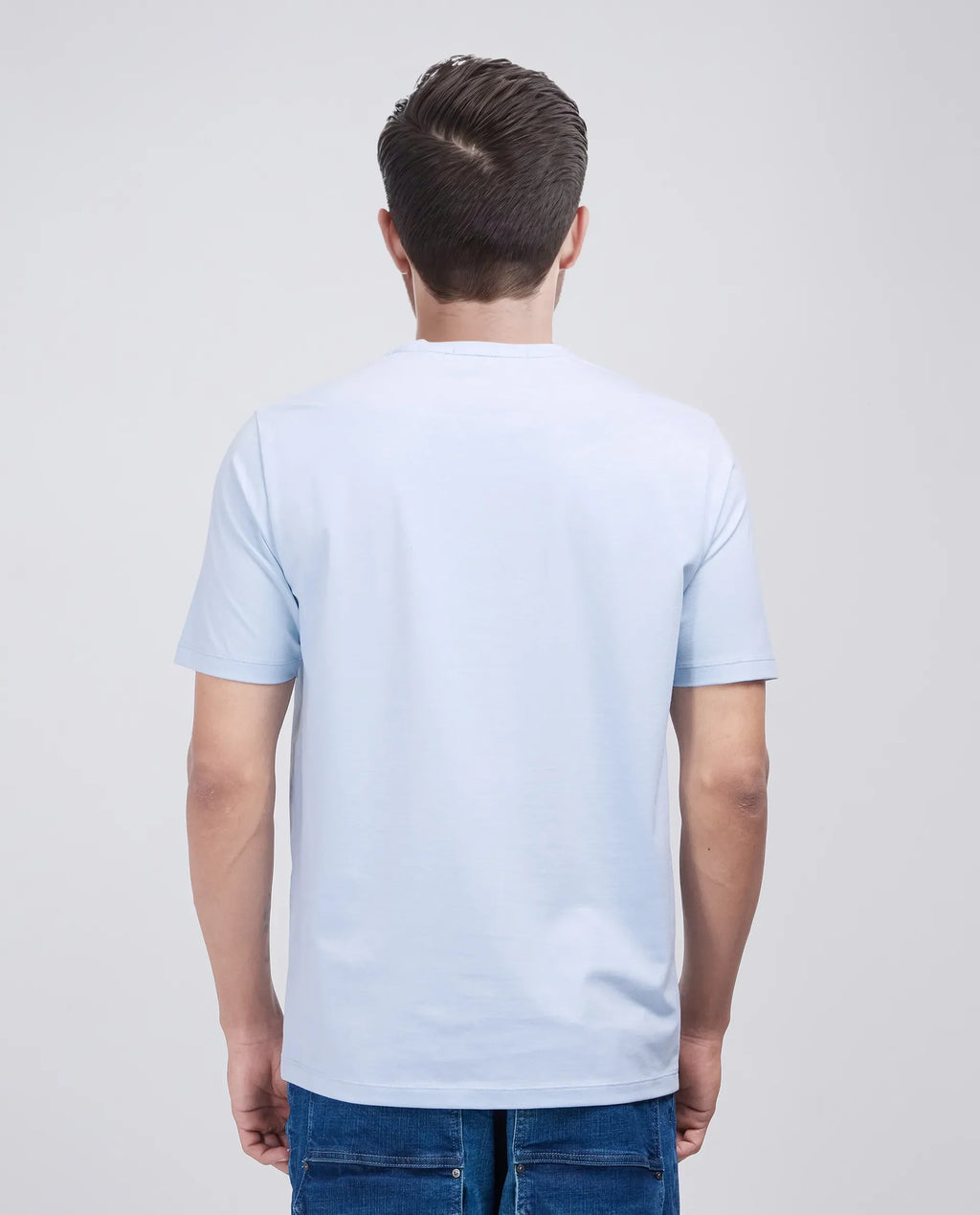 Rare Rabbit Men's Jed Dusky Blue Cotton Blend Graphic Print Regular Fit Half Sleeve Crew Neck T-Shirt