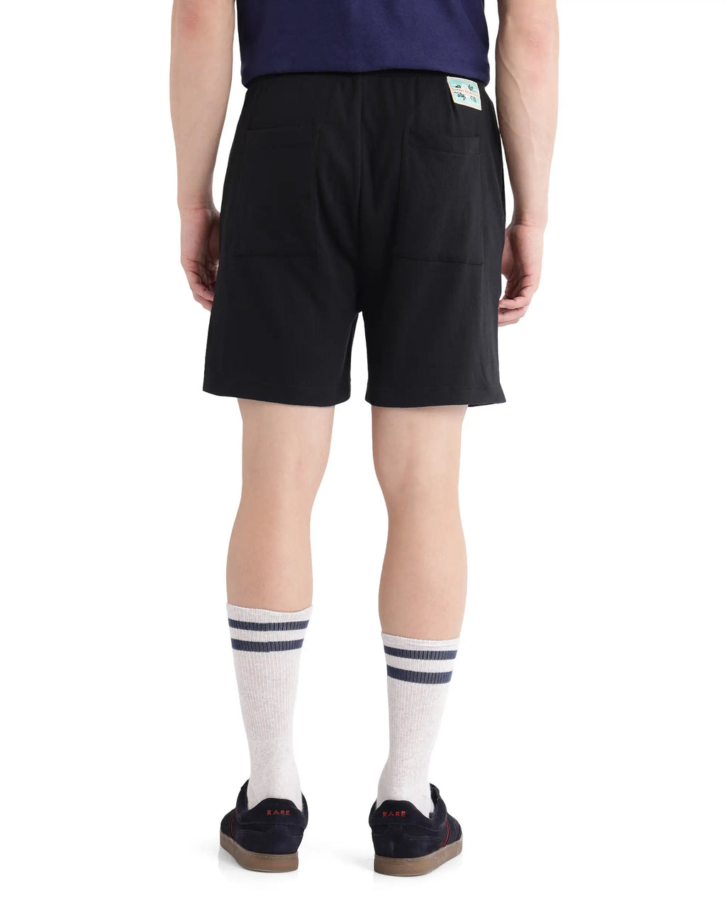 Rare Rabbit Men's Kelor Black Cotton Blend Plain Regular Fit Shorts