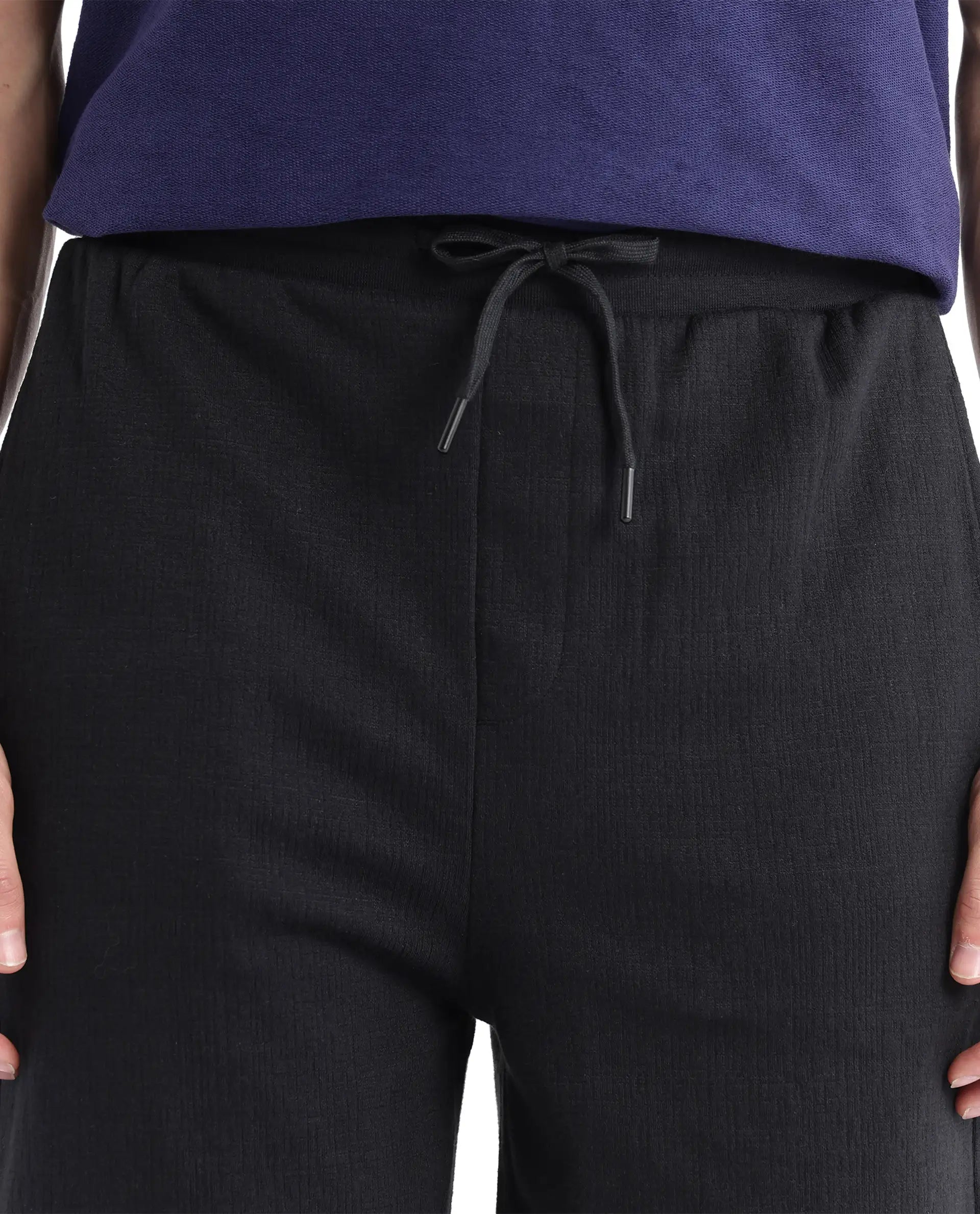 Rare Rabbit Men's Kelor Black Cotton Blend Plain Regular Fit Shorts