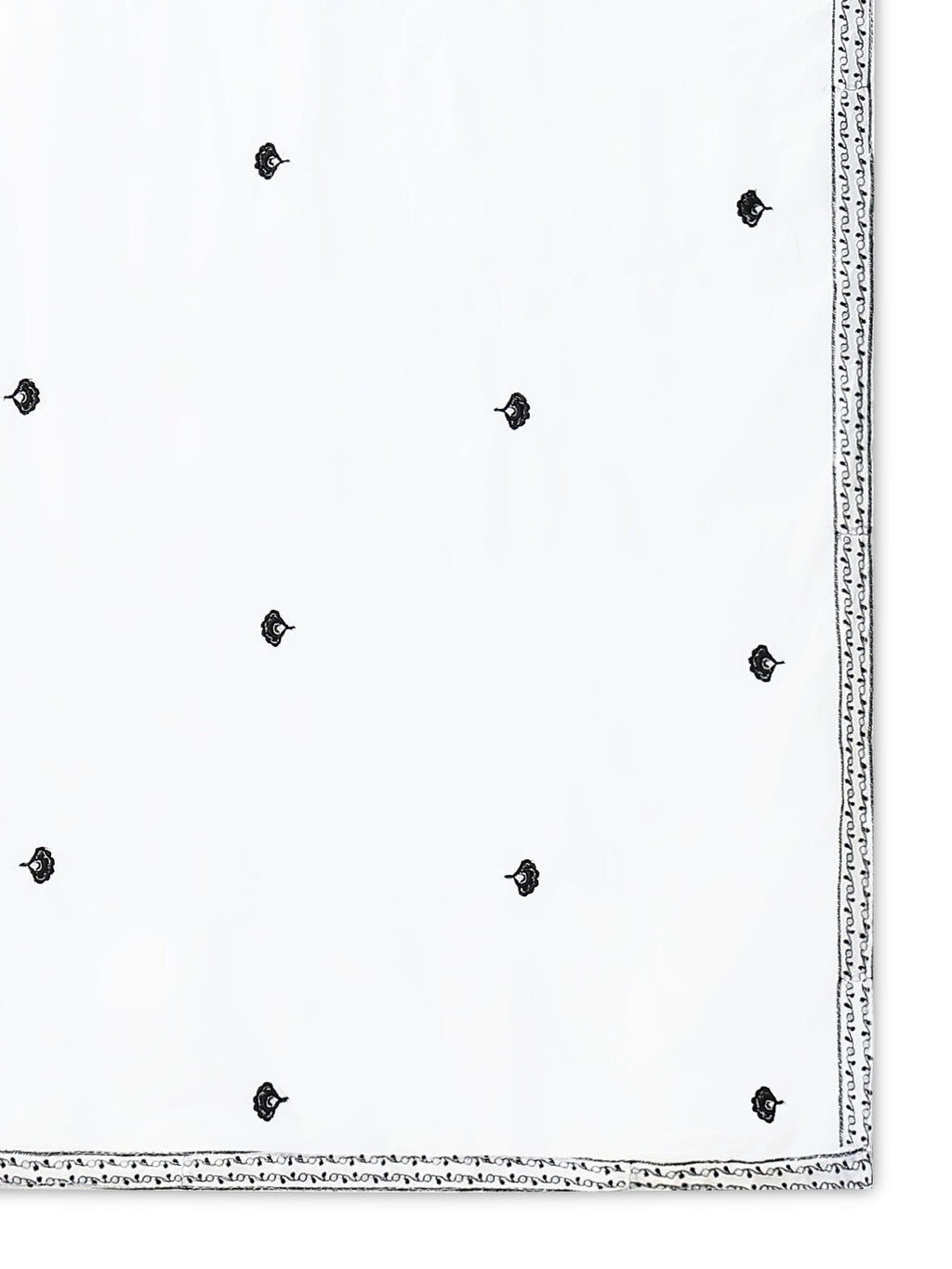 Women's White Embroidered Anarkali Kurta Sets with Dupatta