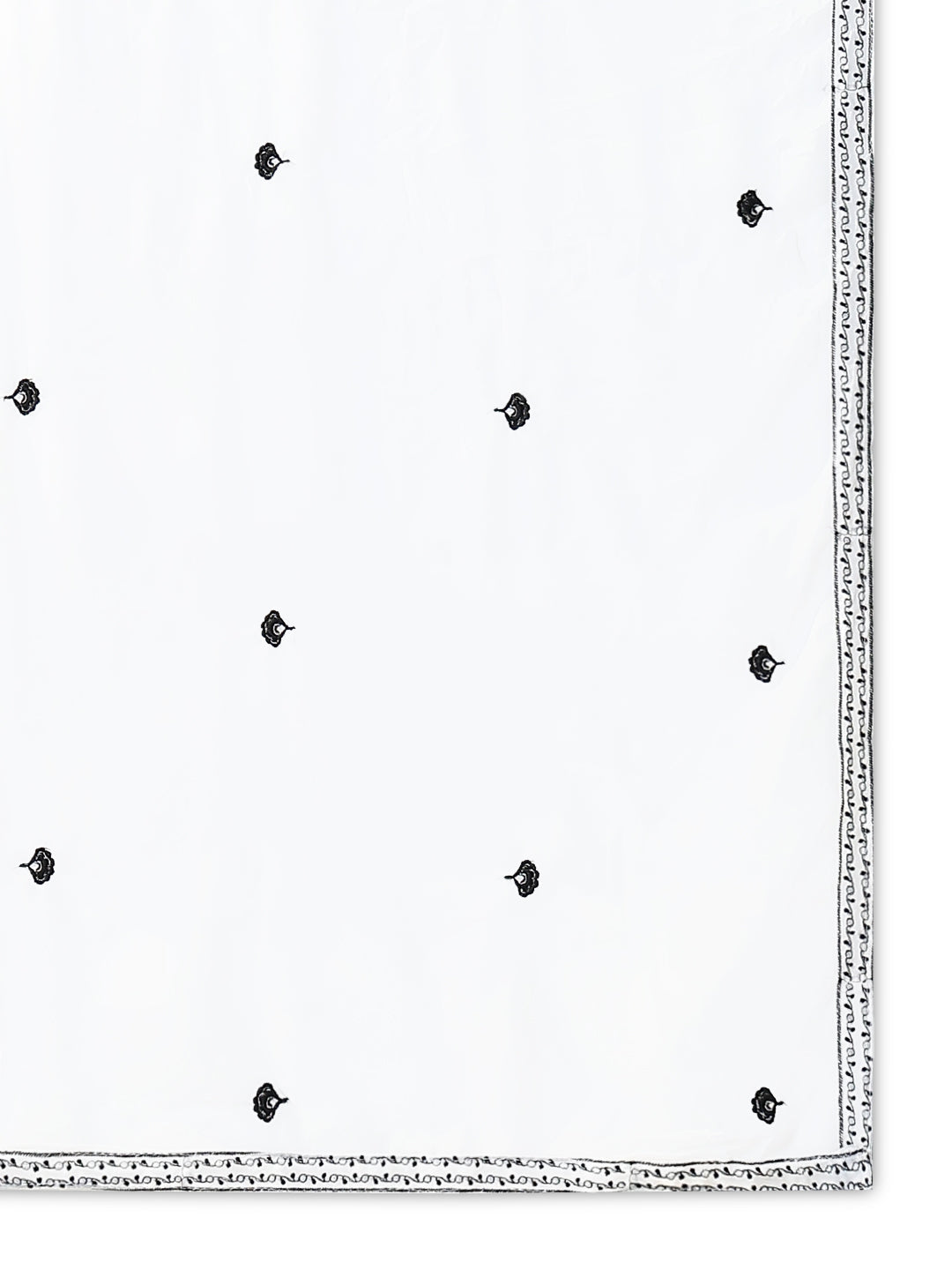 Women's White Embroidered Anarkali Kurta Sets with Dupatta