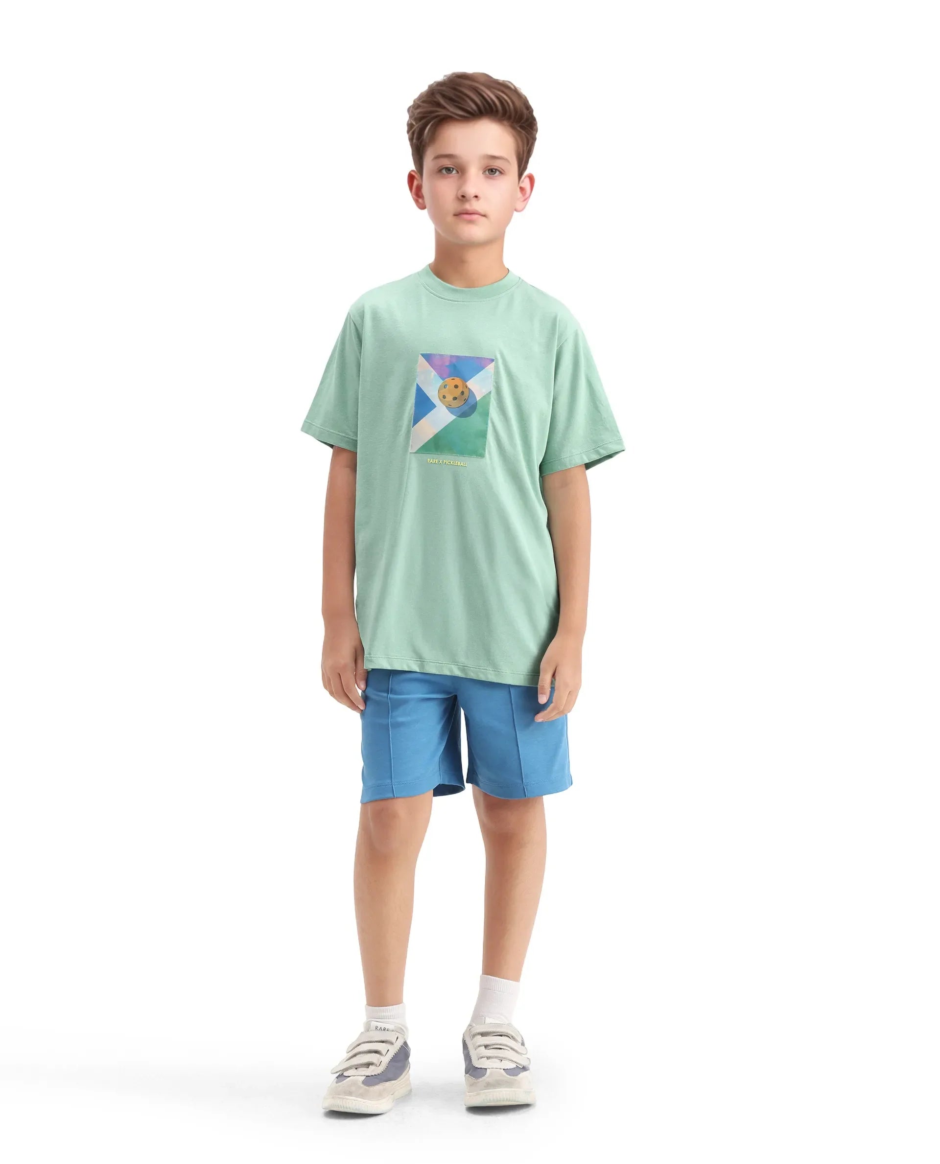 Rare Ones Kids Laker Light Turq Cotton Lenticular Sticker Regular Fit T-Shirt