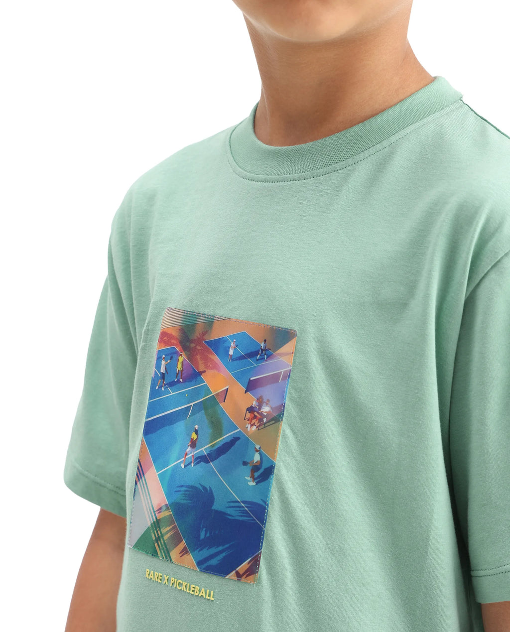 Rare Ones Kids Laker Light Turq Cotton Lenticular Sticker Regular Fit T-Shirt