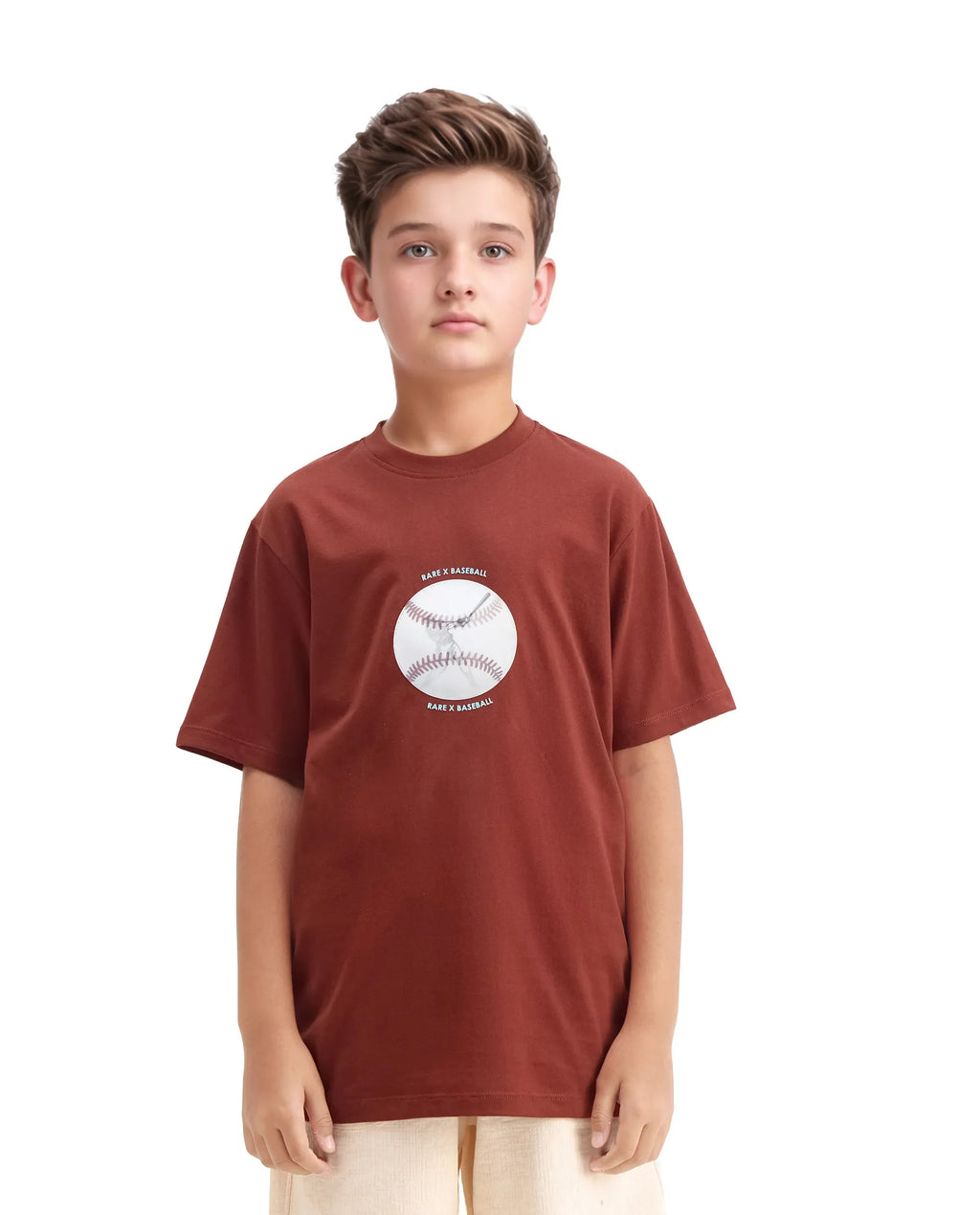 Rare Ones Kids Laker Rust Cotton Lenticular Sticker Regular Fit T-Shirt