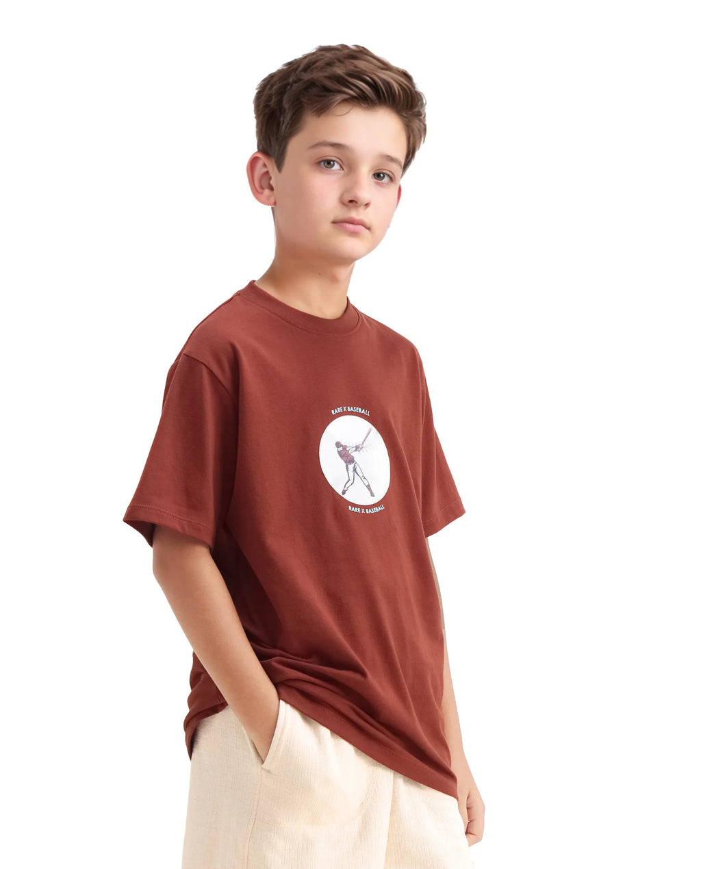 Rare Ones Kids Laker Rust Cotton Lenticular Sticker Regular Fit T-Shirt