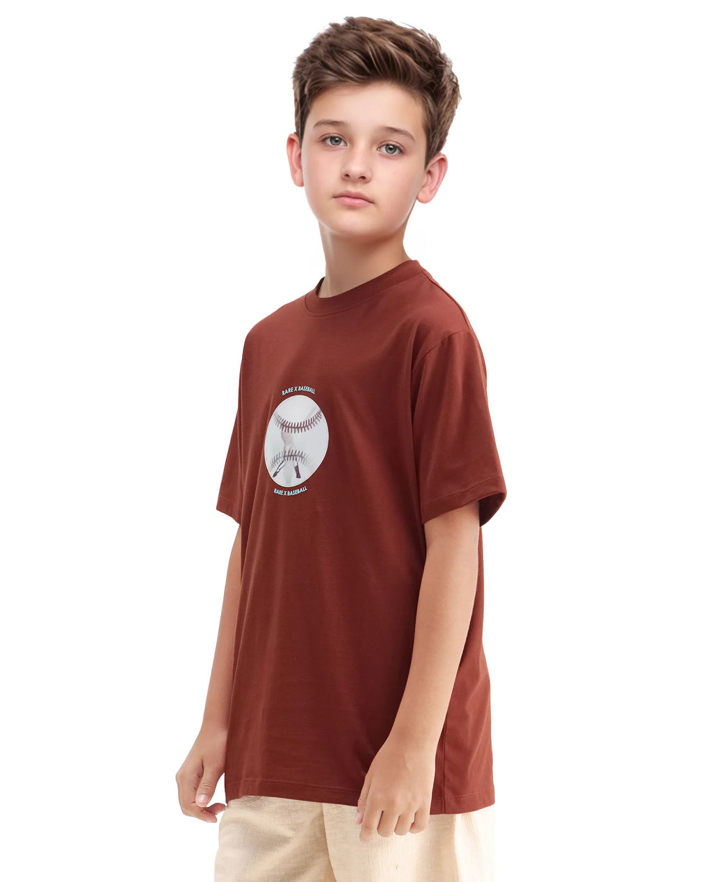 Rare Ones Kids Laker Rust Cotton Lenticular Sticker Regular Fit T-Shirt