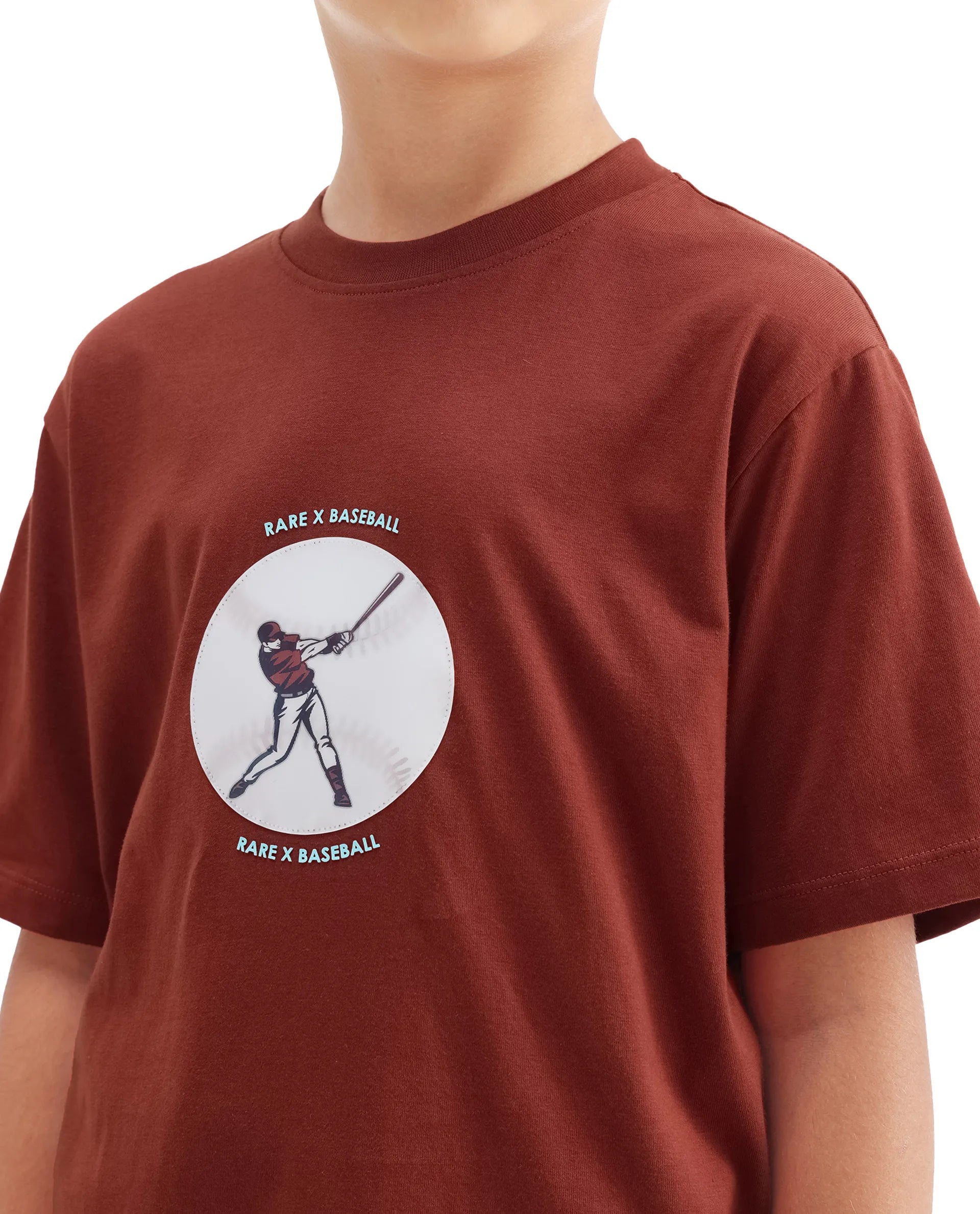 Rare Ones Kids Laker Rust Cotton Lenticular Sticker Regular Fit T-Shirt