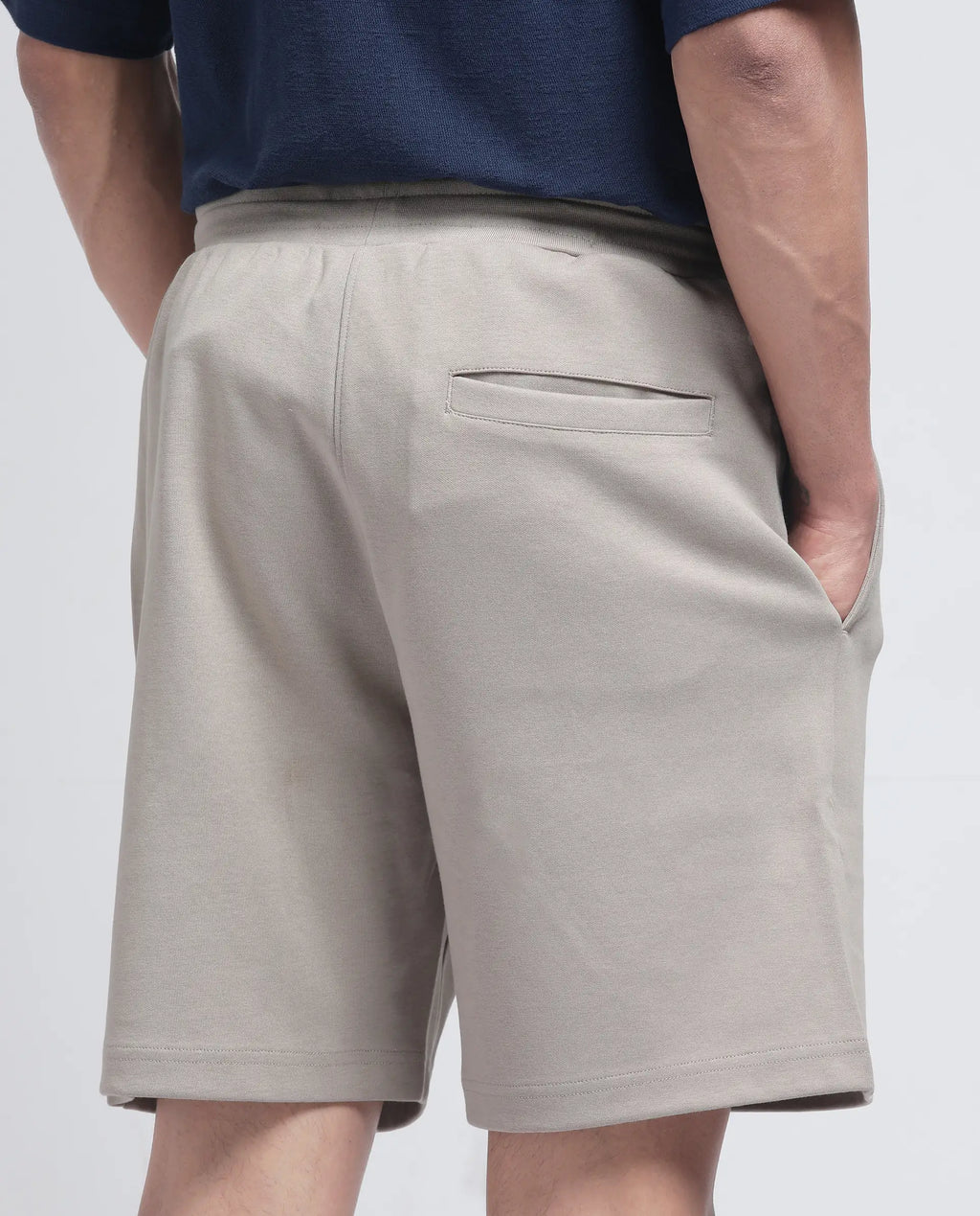 Rare Rabbit Men's Linor Beige Cotton Blend Plain Relaxed Fit Shorts
