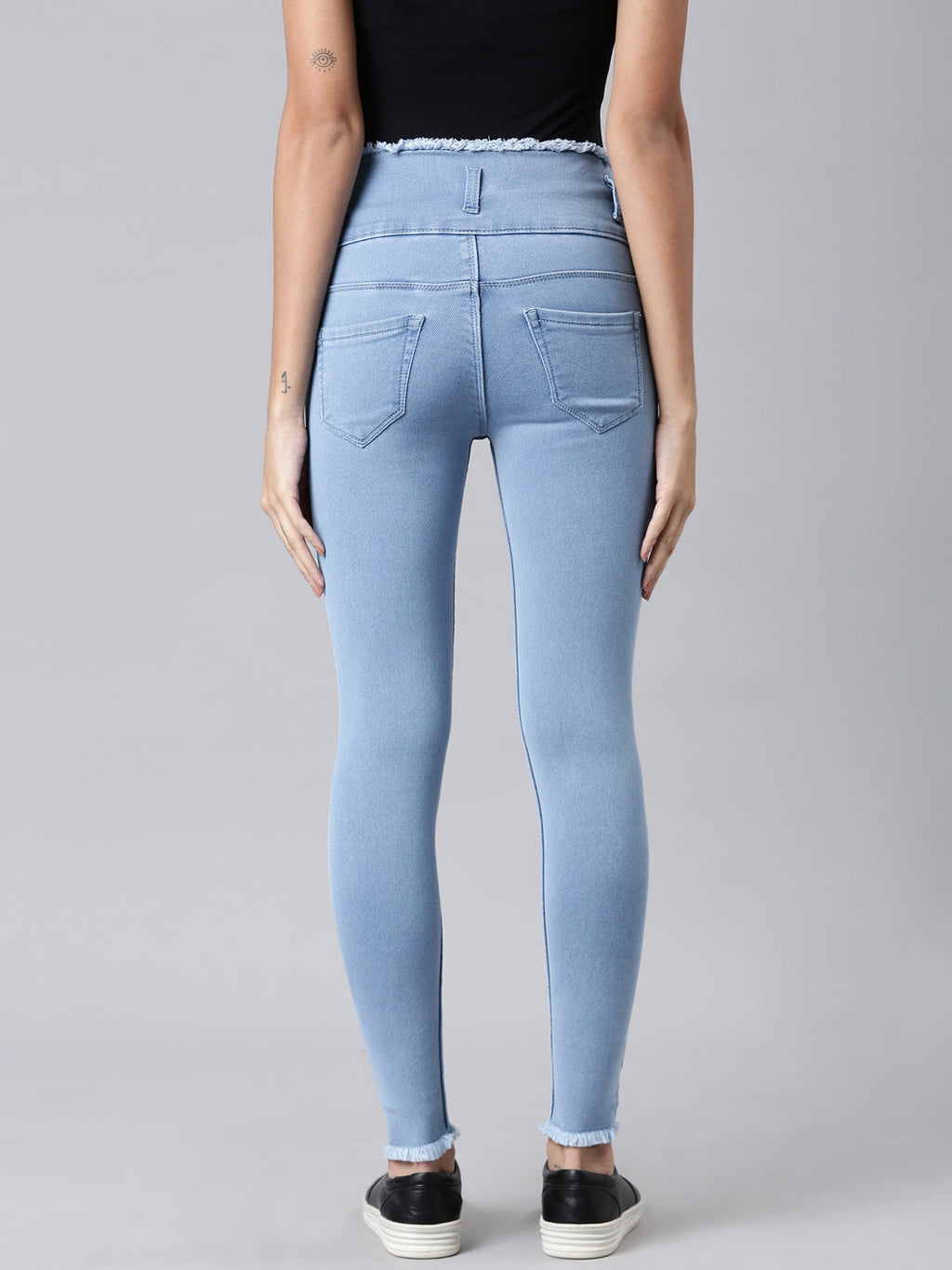 Women's Blue Skinny Fit Acid Wash Denim Jeans