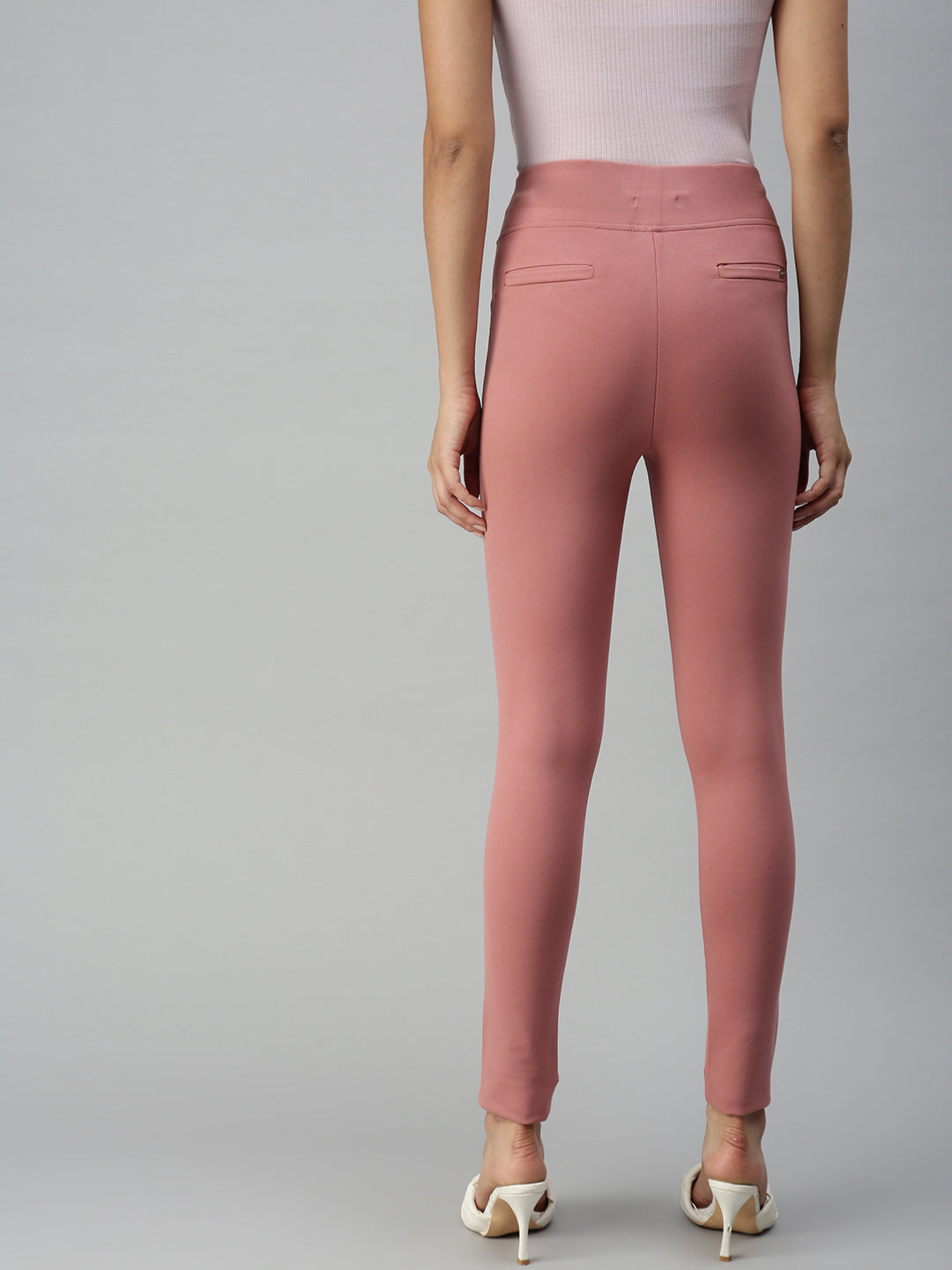 Women's Peach Slim Fit High-Rise Denim Jeans