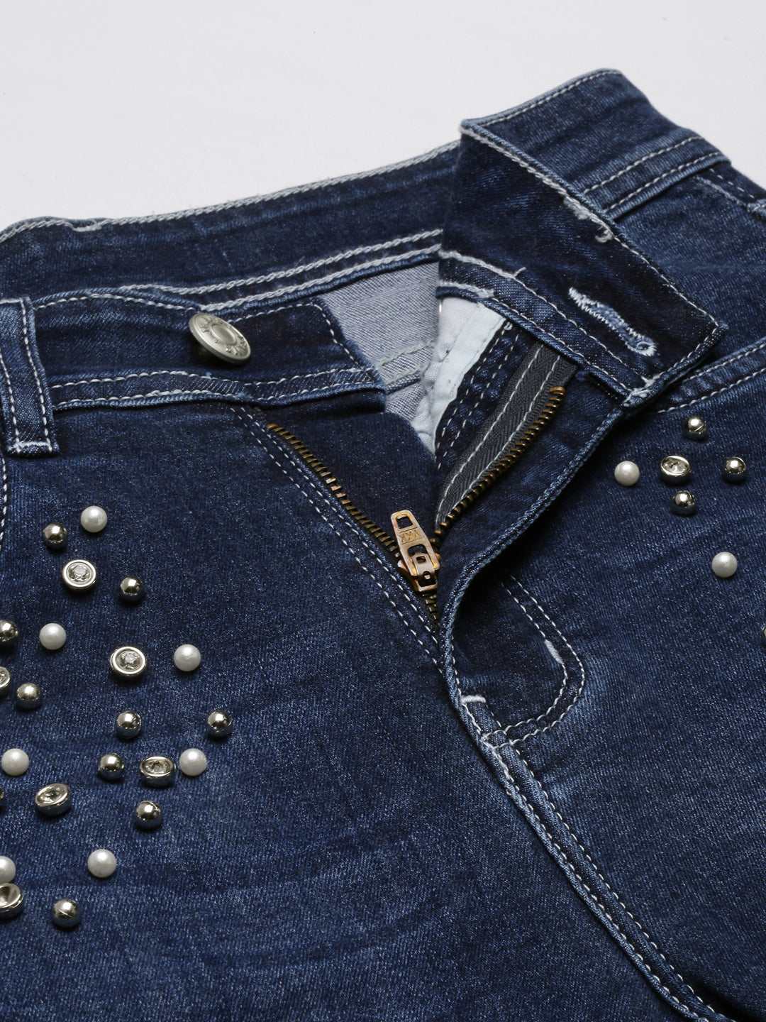 Women's Navy Blue Jean Slim Fit Light Fade Stretchable Jeans